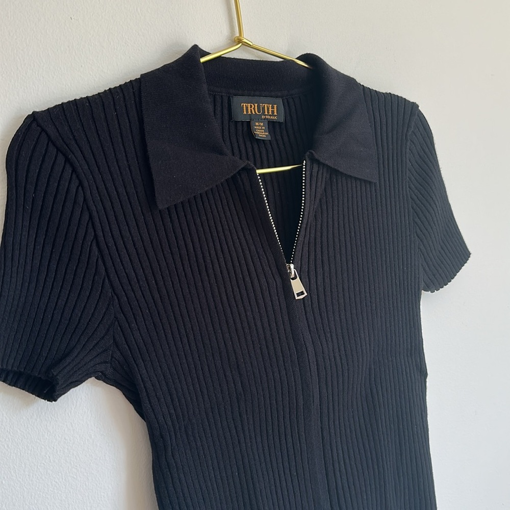 Collared Zipper Top SIZE M - Picture 5 of 8